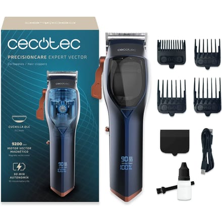 Cecotec PrecisionCare Expert Vector Cordless Hair Clipper, 9200rpm Motor, DLC Blade