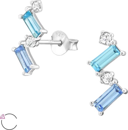 Amanto Oorbellen Falina - 925 Zilver E-Coating - Swarovski® - 6x14mm
