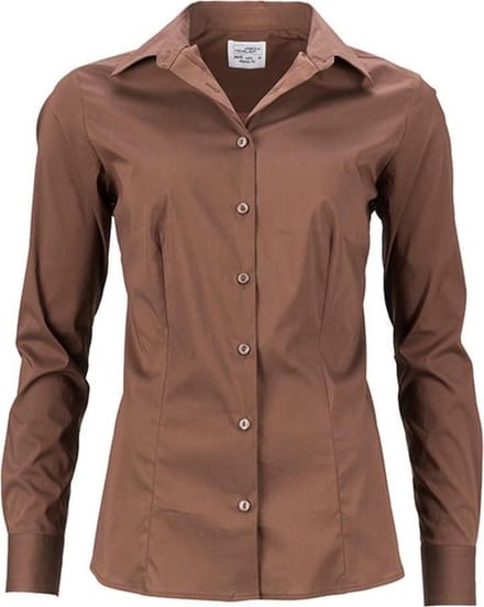 James and Nicholson Dames/dames Slim Fit Shirt (Bruin)