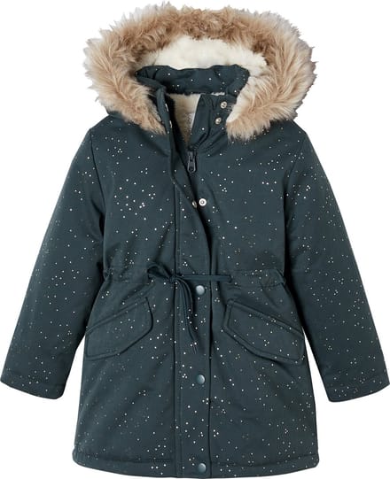 Vertbaudet Meisjesparka met glitters en pailletten met imitatiebonten voering
