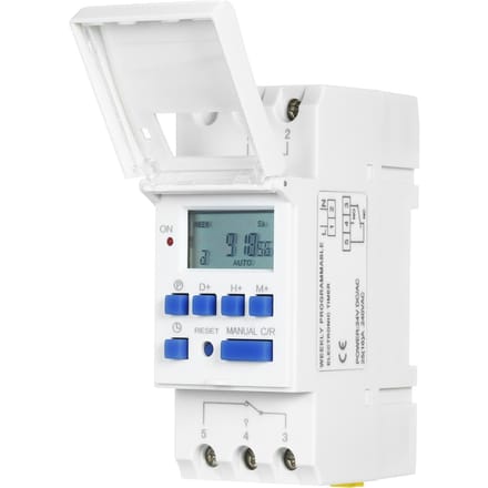 THC15A numérique LCD puissance Programmable minuterie interrupteur relais 16A Amp électronique hebdomadaire 7 jours 16 marche et 24V blanc