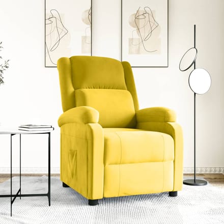 vidaXL - Fauteuil - verstelbaar - fluweel - geel