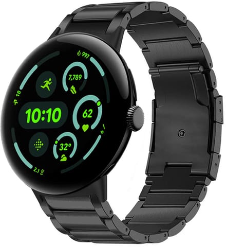 Strap-it Titanium bandje geschikt voor Google Pixel Watch 5 (45 mm) / 4 (45 mm) / 3 (45 mm) - Zwart