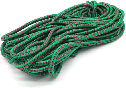 Elastische Dekzeilen - Spanner Koord - Veelzijdig Bevestigen - Rubberen Kern - 20 Meter - Zwart