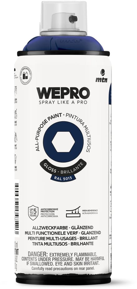 Spuitbus Ral 5013 Blauw Glans MTN WEPRO ALL-PURPOSE PAINT 400ML