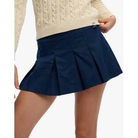 Superdry Mini Geplooide Skort Blauw Grootte: 44