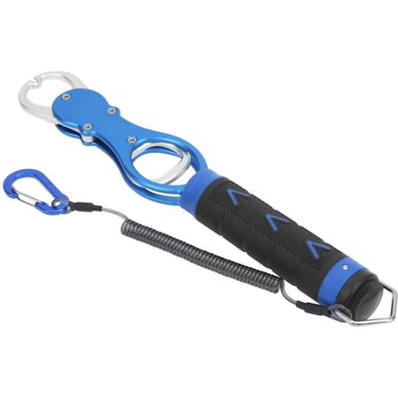 Aluminiumlegering Viscontroller met Weegschaal Draagbaar Wegen Vissen Lip Grip Tool Blauw blauw