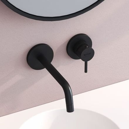 Kronenbach Lima 2.0 Black wall-mounted basin mixer 17.5 cm incl. basic body 100.1814SMKBN