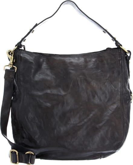 CAMPOMAGGI Leren Schoudertas Shoulder Bag Grigio Antraciet