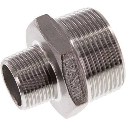 R 1 1/4'' x R 3/4'' RVS Borstnippel 16 Bar