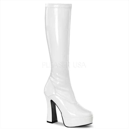 Pleaser - ELECTRA-2000Z Kniehoge laarzen - US 6 - 36 Shoes - Wit