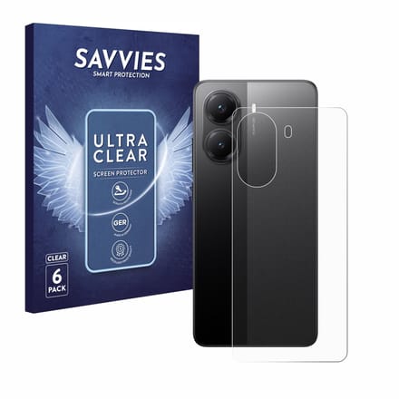 Savvies - Screenprotector voor Xiaomi Poco X7 Pro (Achterkant) - Folie Beschermfolie transparant 6 Stuks