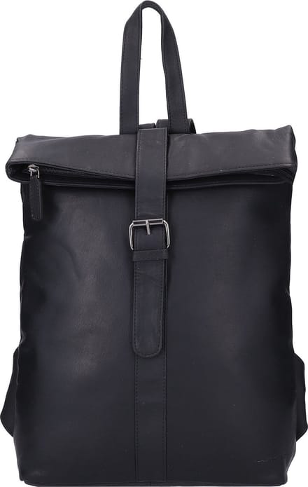 Jack Kinsky Montreal City rugzak leer 31 cm - schwarz