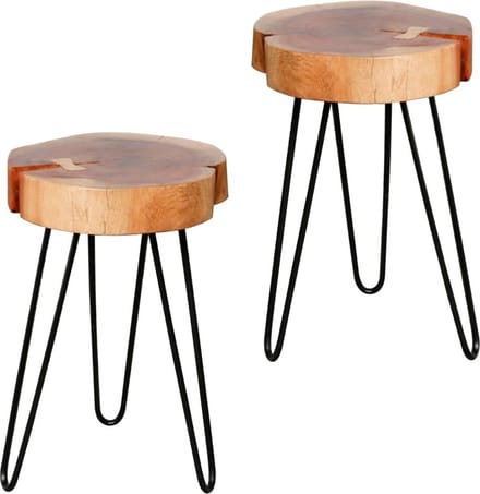 Bijzettafel Boomstam ± 32cm Ø 2 Stuks