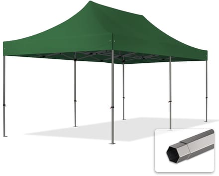 3x6 m Easy Up partytent Vouwpaviljoen, PREMIUM staal 40mm, donkergroen