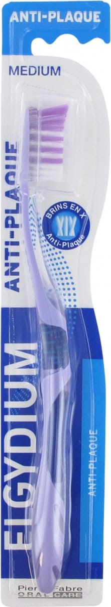 Elgydium Anti-Plaque Tandenborstel Medium (Kleur : Violet)