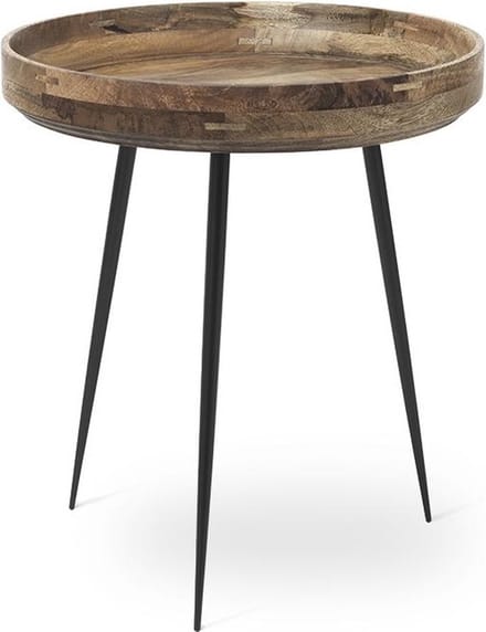 Mater Bowl table M - natural finish - steel legs D46cm / H52cm