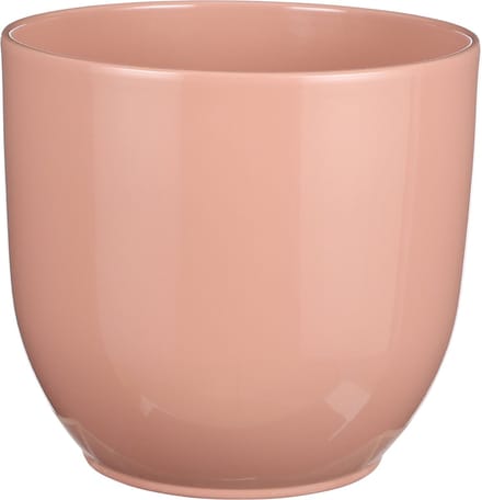 Mica Decorations Plantenpot/bloempot Tusca - Lichtroze - keramiek - glans - D22/H20 cm