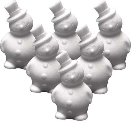 Rayher Hobby Hobby sneeuwpop - 6x stuks - piepschuim - 17 cm - styropor - 3D - sneeuwman figuur