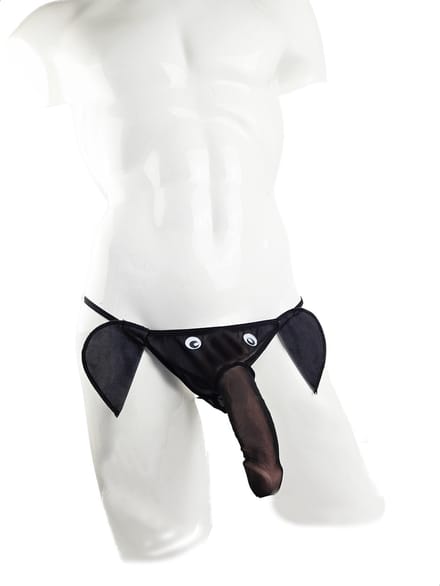 BamBella® - Onderbroek heren - Onesize - grappig valentijn verassing voor koppels string olifant zwart