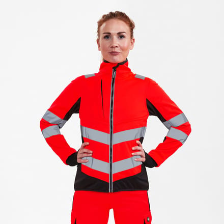 Engel Safety softshell jack voor dames 1156-237 - Hi-vis Red / Black - S