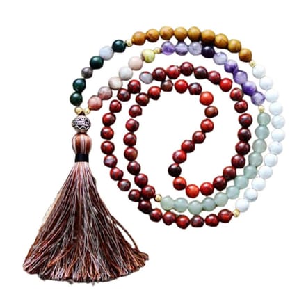Marama - ketting Nevada - dames - edelsteen agaat en jaspis - mala - 101.6 cm - cadeautje voor haar