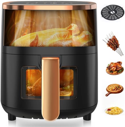 Cventrix Airfryer - Heteluchtpan - Multifunctionele Airfryer - 6L – 1800W Luchtfriteuse met Kijkvenster – Digitaal & Timerfunctie