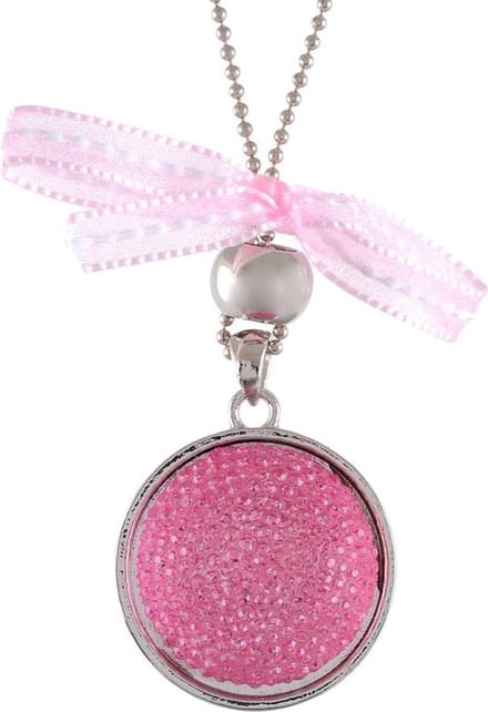 Behave - Lange roze ketting met hanger en strikje - Speelse stijl