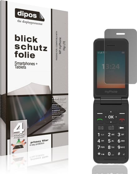 dipos – Matte Privacy Screenprotector geschikt voor MP myPhone Flip LTE | Anti-Spy Beschermfolie