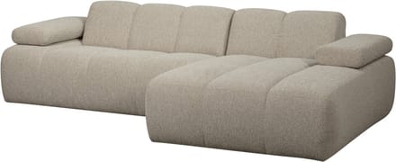 WOOOD Mojo Chaise Longue Bank Rechts - Bouclé - Beige Melange