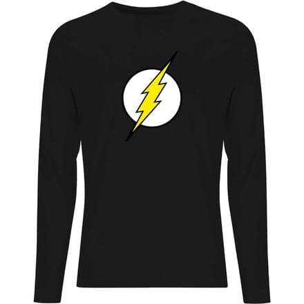 Justice League Flash Logo Men's Long Sleeve T-Shirt - Black - S