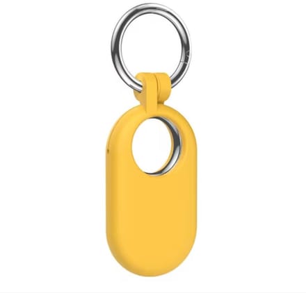 New Age Devi - Beschermhoes geschikt voor Samsung SmartTag 2 - Gele siliconen sleutelhanger