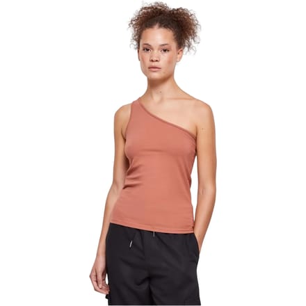 Urban Classics - Asymmetric Mouwloze top - S - Oranje