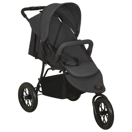 vidaXL - Kinderwagen - staal - antracietkleurig