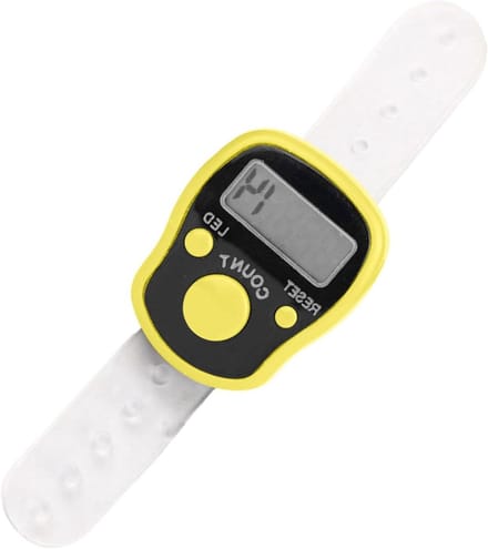 Digitale Vingerteller - Elektronische Ring - Activiteiten Tellen - Resettable Display - 14 cm Diameter - Geel