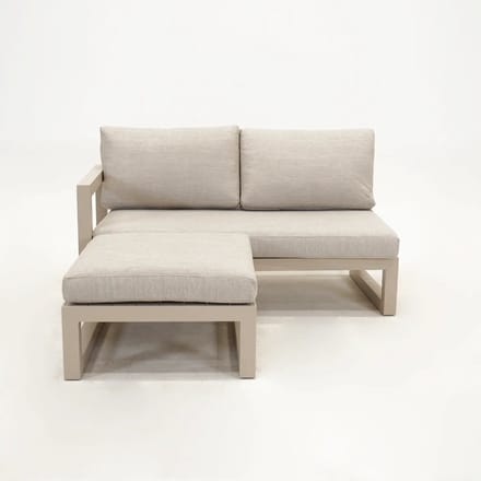 Vita Grosso 2-zits bank rechts + hocker beige