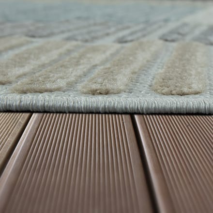 Binnen- en buitenkleed Stylo beige 160 cm rond