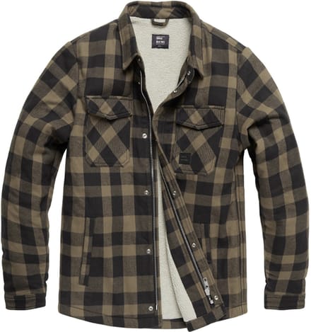 Vintage Industries Craft Heavyweight Sherpa Beige Check Jas Heren