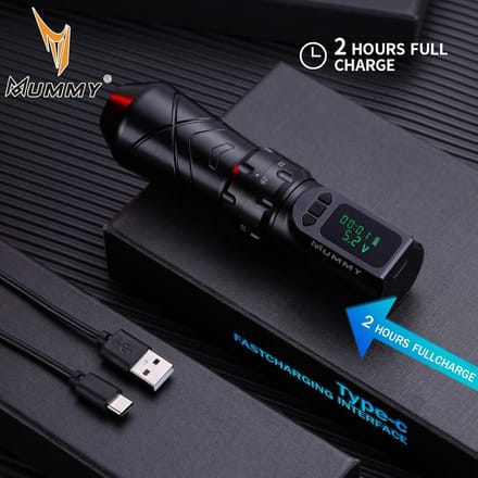 Tattoo Pen - Roterende Machine - Permanente Make-up - Verstelbare Slag - 2000mAh Batterij - Zwart