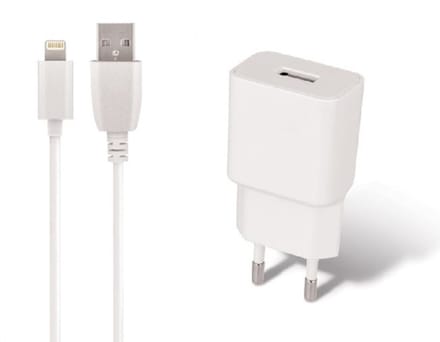 OneOne 2A lader + 1,0m stevige OneOne Lightning kabel. Universele oplader adapter past op Apple iPhone 12 Pro Max, iPhone 13, iPhone 13 Mini, iPhone 13 Pro, iPhone 13 Pro Max, iPhone 14, Pro, 14 Pro Max