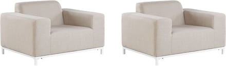 ROVIGO - Tuinstoel set van 2 - Zandbeige - Polyester