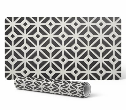 Bureaubeschermer met geometrisch retropatroon 120x60 cm