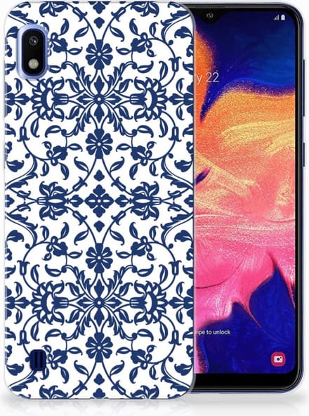 Samsung Galaxy A10 TPU Case Flower Blue