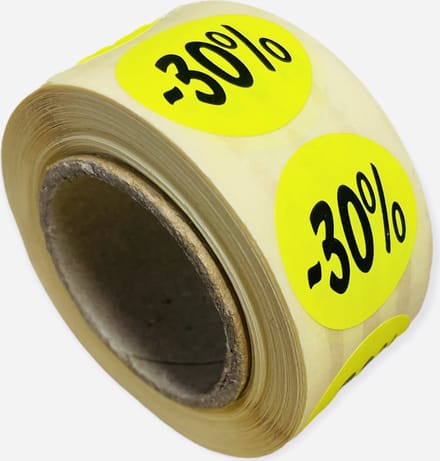 Etiketten Rond 27 mm Fluor Geel 30%
