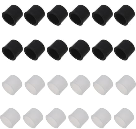 Dailygoods - 24 Stuks RCA Stofdicht Deksel Siliconen Covers (Wit/Zwart)