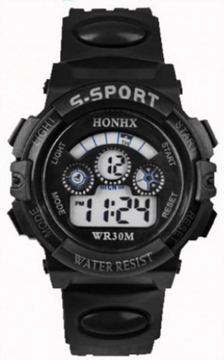 Hidzo Kinderhorloge S-Sport Ø 30 mm - Zwart - Kunststof