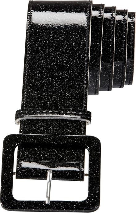 Zwarte glitter riem