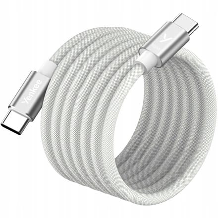 Yenkee Magnetische USB-C Kabel 100W 1.5m Snel Laden Opwindbaar