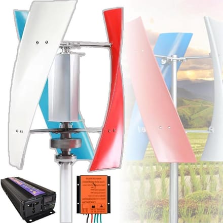 Windturbine Generator - Verticale as - Energie Opwekken - MPPT Controller - 5 kW - Zwart