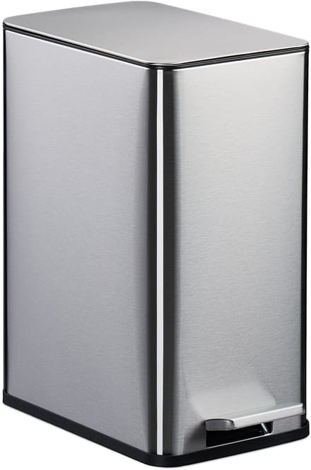 Badkamer prullenbak - 10 l - softclose - binnenemmer - rvs - zilver